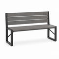 Panca da giardino grigio antracite in WPC e acciaio 120 x 60 x 85 cm
