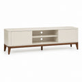 Mobile TV rettangolare bianco avorio in MDF e legno massello 160 x 40 x 60 cm