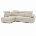 Divano angolare con penisola sinistra beige in poliestere 275 x 170 x 95 cm