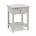 Comodino bianco in MDF rettangolare con cassetto e ripiano 45 x 35 x 65 cm